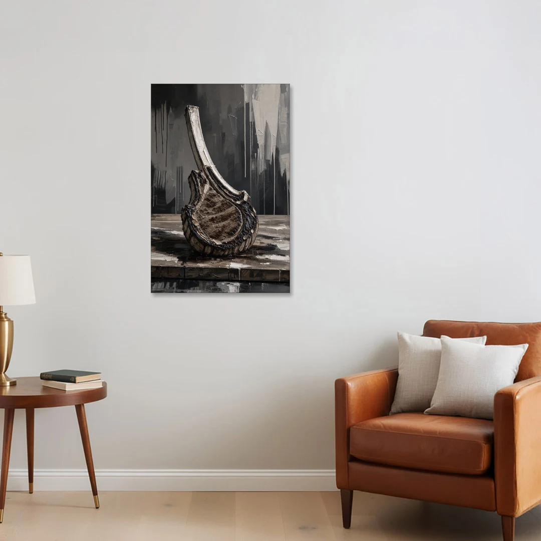 Steakhouse Decor Tomahawk Ribeye on the Board - Canvas Wall Art - Sofa - 24x36