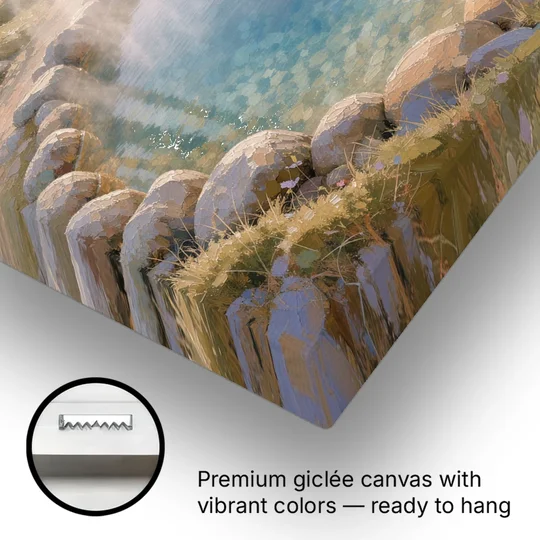 Steaming Hot Spring in a Birch Grove for the Spa - Canvas Wall Art - Gallery Wrap Corner