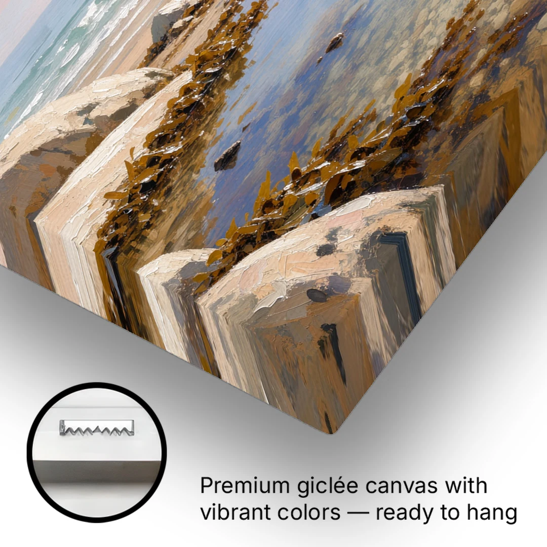 Still Tide Pool Reflection for the Beach House - Canvas Wall Art - Gallery Wrap Corner