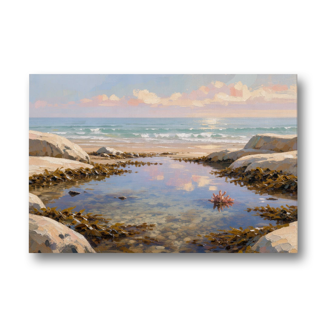 Still Tide Pool Reflection for the Beach House - Canvas Wall Art - Front