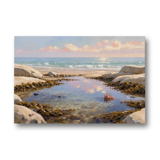 Still Tide Pool Reflection for the Beach House - Canvas Wall Art - Front