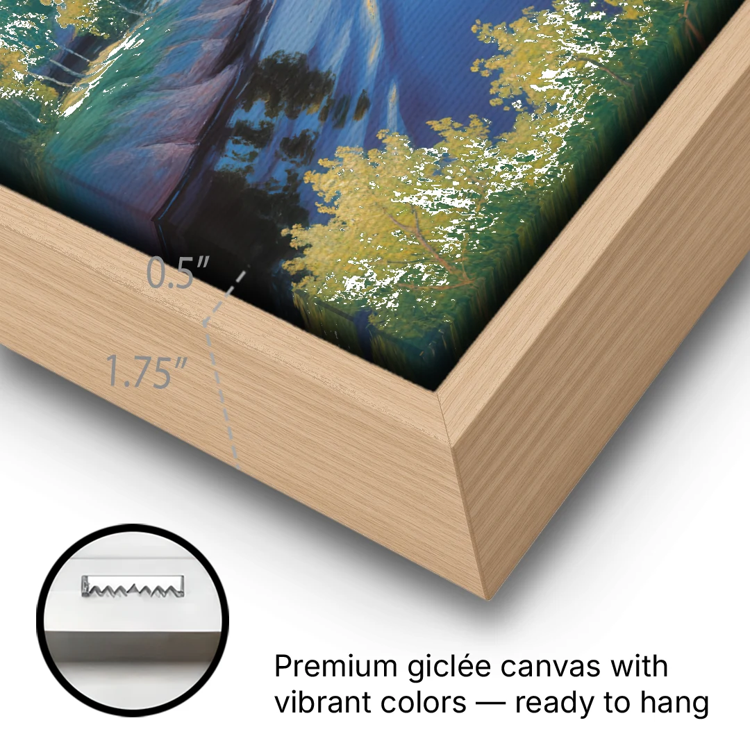 Stockholm Archipelago - Oak Framed Canvas Wall Art - Gallery Wrap Corner