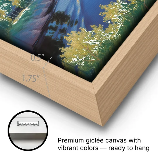 Stockholm Archipelago - Oak Framed Canvas Wall Art - Gallery Wrap Corner