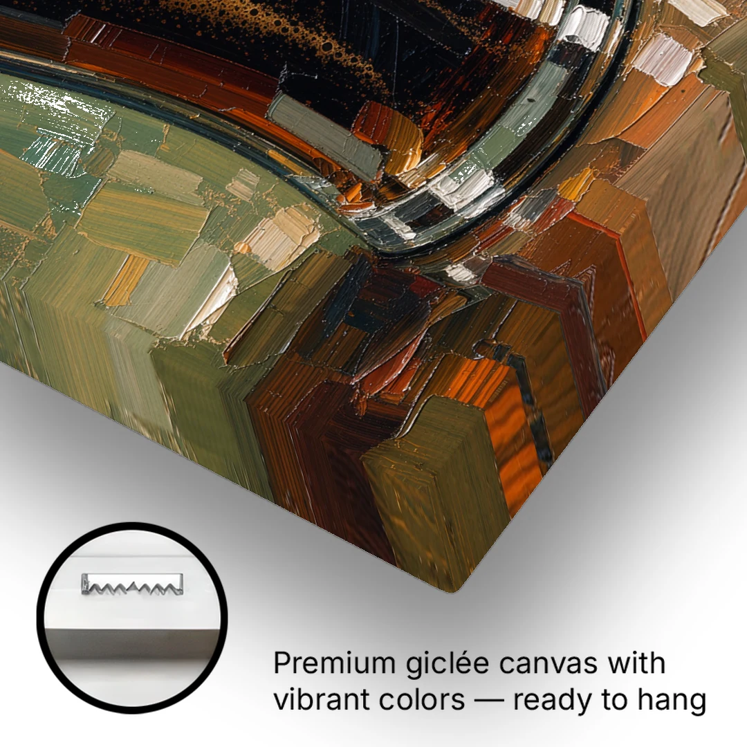 Stout Pint Settling with Cascading Bubbles - Canvas Wall Art - Gallery Wrap Corner