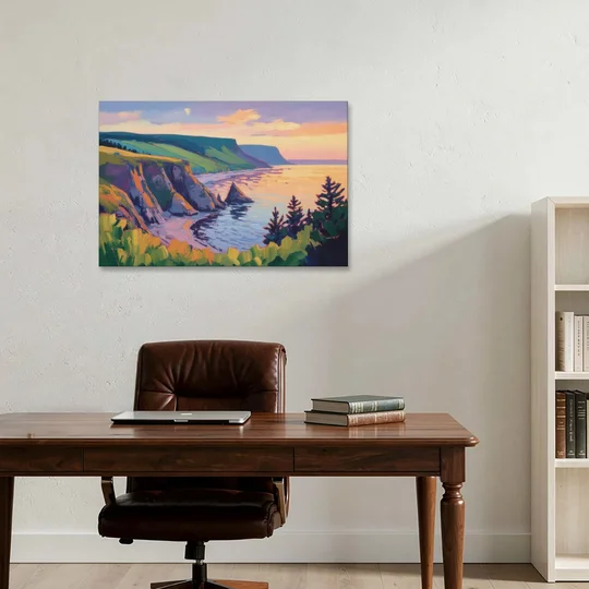 Sunset Over Cape Breton - Canvas Wall Art - Office - 36x24