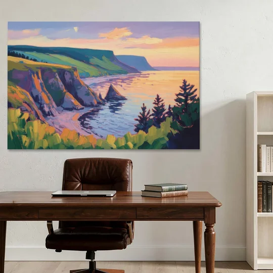 Sunset Over Cape Breton - Canvas Wall Art - Office - 60x40