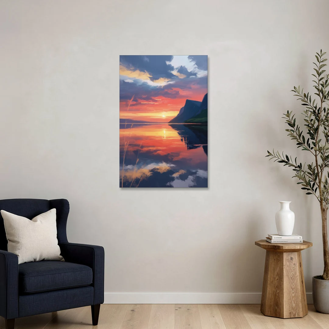 Sunset Over Gros Morne - Canvas Wall Art - Sofa - 24x36