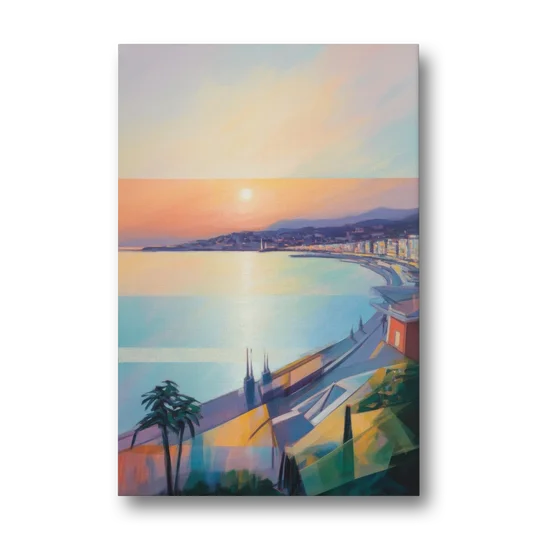 Sunset Over Nice - Canvas Wall Art - Front