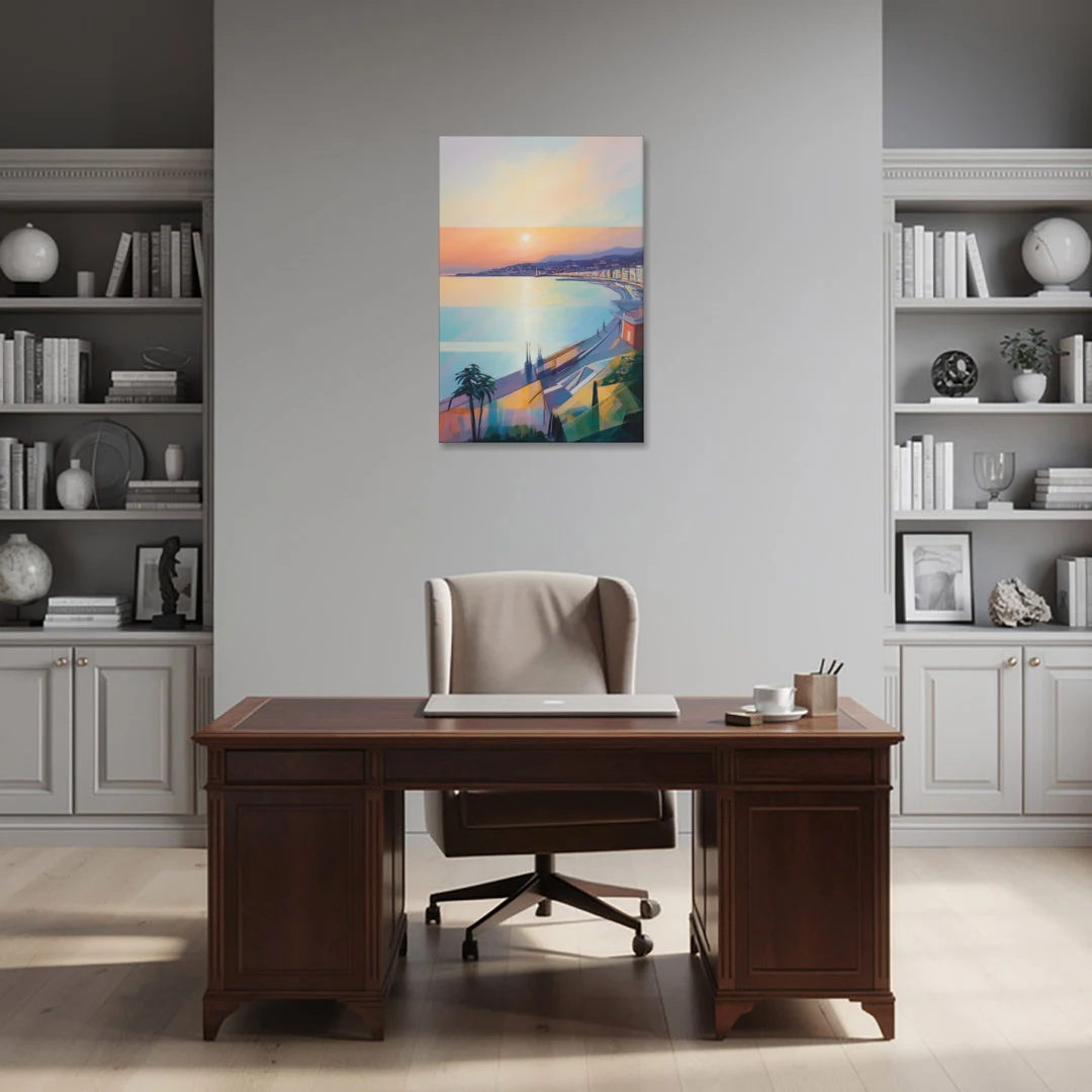 Sunset Over Nice - Canvas Wall Art - Office - 24x36
