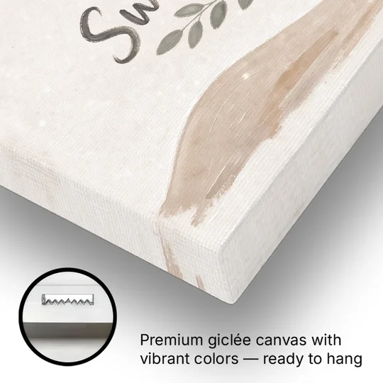 Sweet Dreams Beneath a Sage Half Moon - Canvas Wall Art - Gallery Wrap Corner