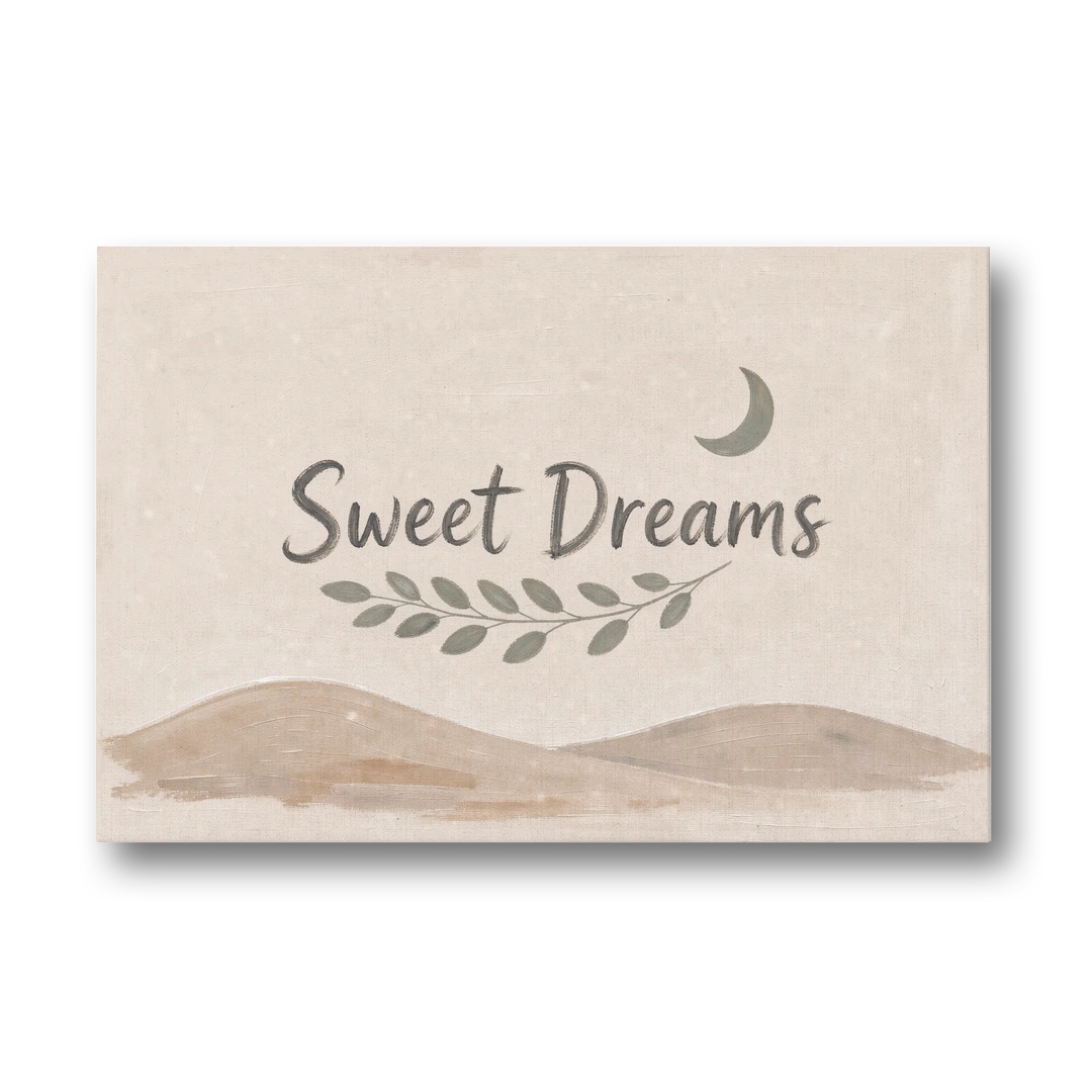 Sweet Dreams Beneath a Sage Half Moon - Canvas Wall Art - Front