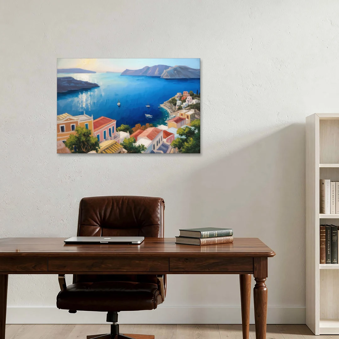 Symi Island Escape - Canvas Wall Art - Office - 36x24