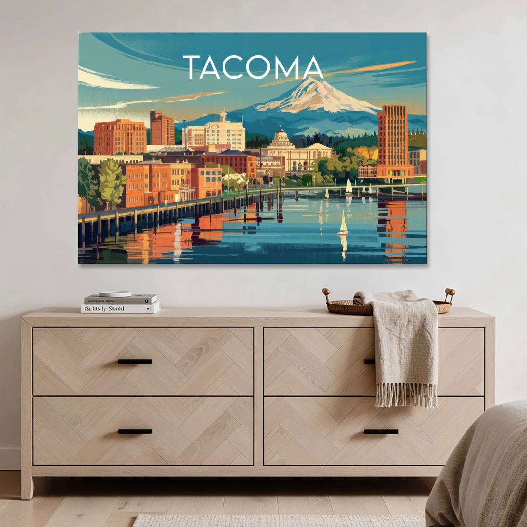 Tacoma Downtown Charm - Canvas Wall Art - Coffee Table - 60x40