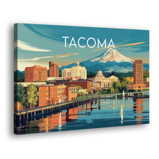 Tacoma Downtown Charm - Canvas Wall Art - Side