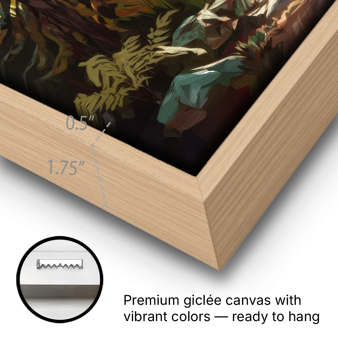 Tacoma Pacific Northwest Beauty - Oak Framed Canvas Wall Art - Gallery Wrap Corner