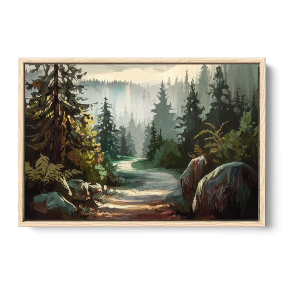 Tacoma Pacific Northwest Beauty - Oak Framed Canvas Wall Art - Front
