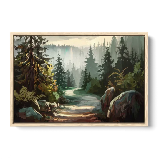 Tacoma Pacific Northwest Beauty - Oak Framed Canvas Wall Art - Front
