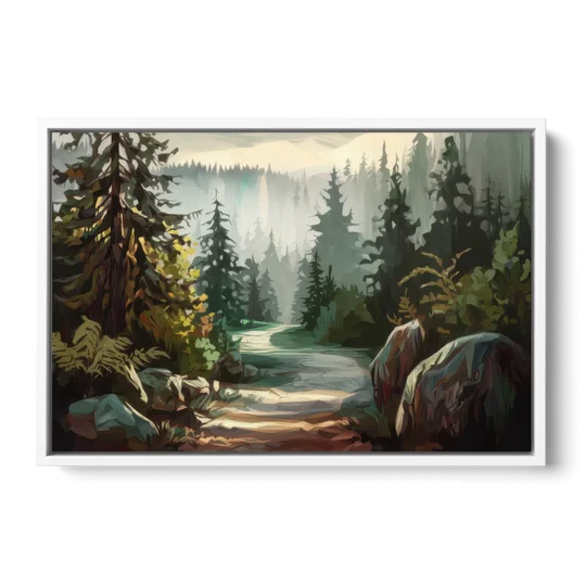 Tacoma Pacific Northwest Beauty - White Framed Canvas Wall Art - Front
