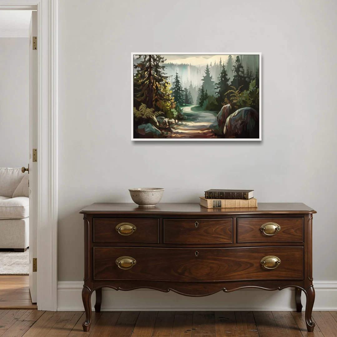 Tacoma Pacific Northwest Beauty - White Framed Canvas Wall Art - Coffee Table - 36x24