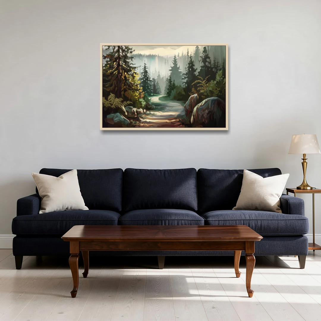 Tacoma Pacific Northwest Beauty - Oak Framed Canvas Wall Art - Sofa - 36x24