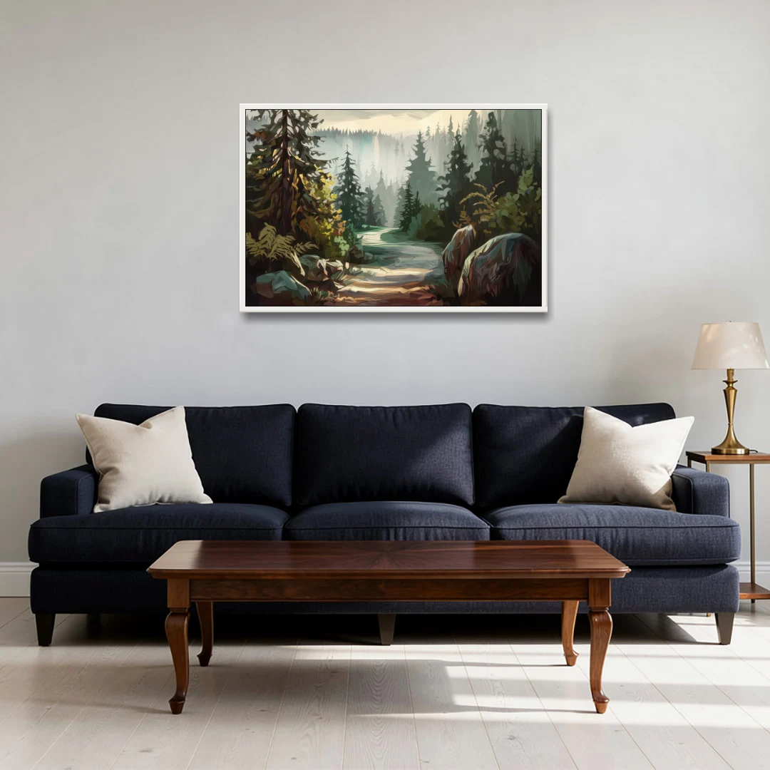 Tacoma Pacific Northwest Beauty - White Framed Canvas Wall Art - Sofa - 36x24