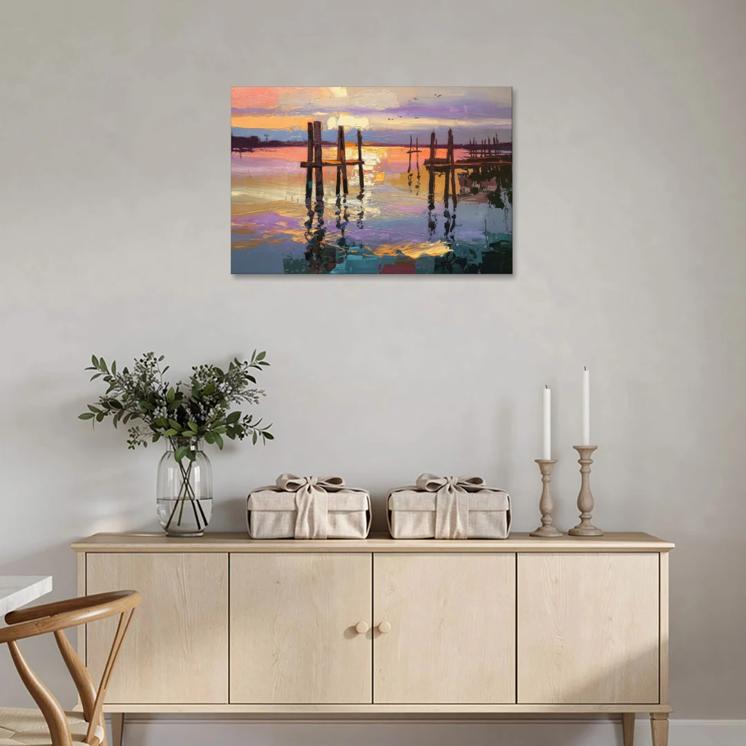 Tacoma Waterfront Sunset - Canvas Wall Art - Coffee Table - 36x24