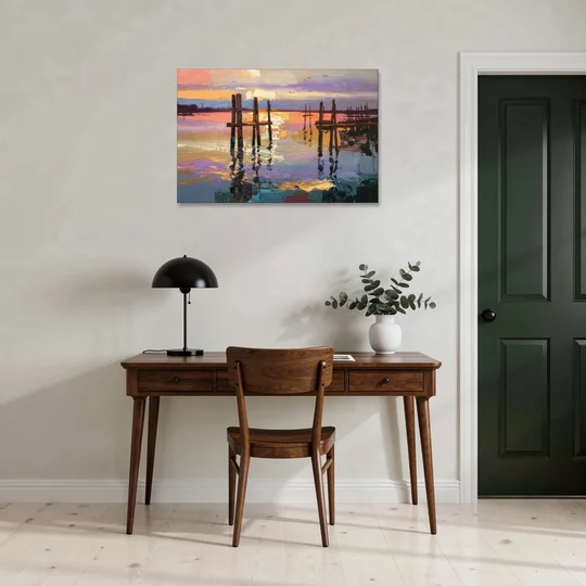Tacoma Waterfront Sunset - Canvas Wall Art - Office - 36x24
