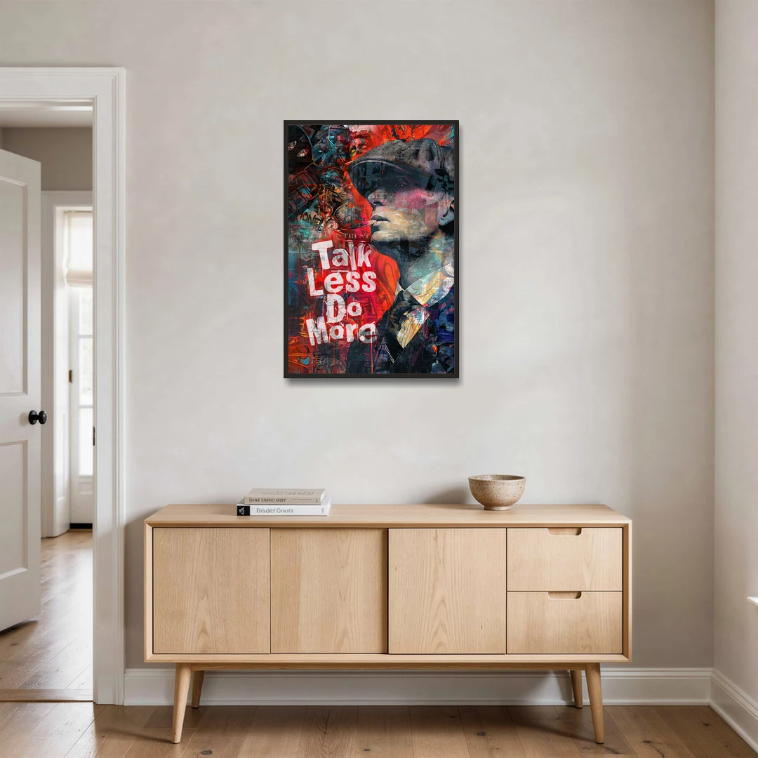 Talk Less Do More - Black Framed Canvas Wall Art - Coffee Table - 24x36