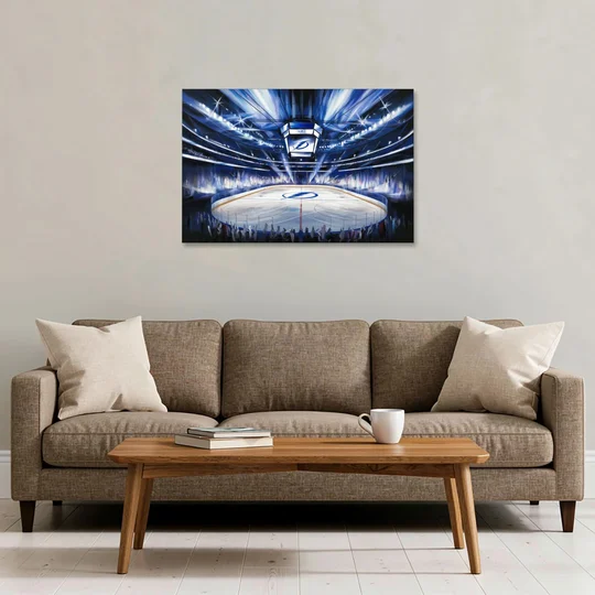 Tampa Bay Lightning Arena Lights - Canvas Wall Art - Sofa - 36x24