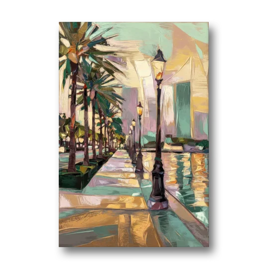 Tampa Bayshore Boulevard Scene - Canvas Wall Art - Front