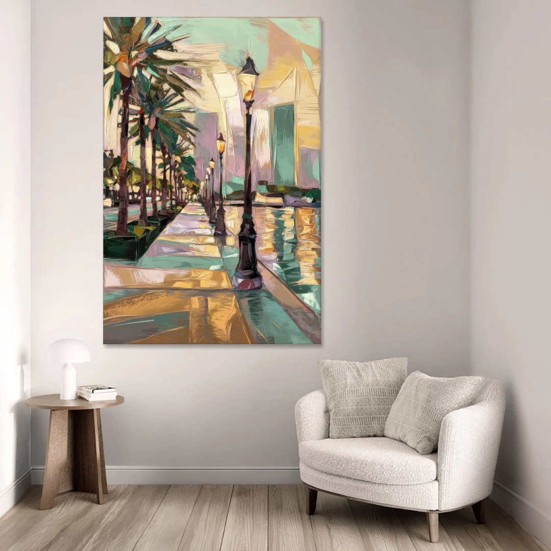 Tampa Bayshore Boulevard Scene - Canvas Wall Art - Sofa - 40x60