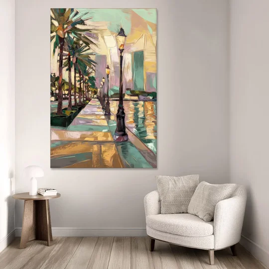 Tampa Bayshore Boulevard Scene - Canvas Wall Art - Sofa - 40x60