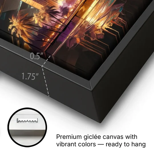 Tampa Modern Downtown View - Black Framed Canvas Wall Art - Gallery Wrap Corner