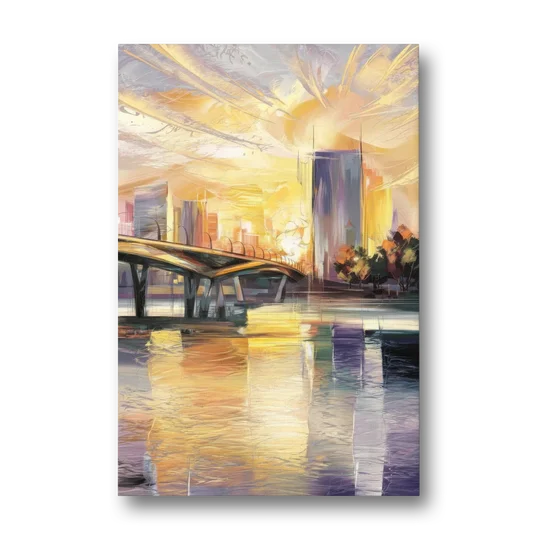 Tampa Riverwalk Sunrise - Canvas Wall Art - Front