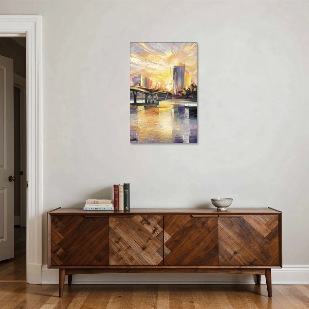 Tampa Riverwalk Sunrise - Canvas Wall Art - Coffee Table - 24x36