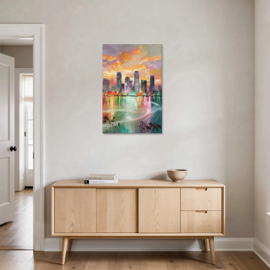 Tampa Skyline at Sunset - Canvas Wall Art - Coffee Table - 24x36