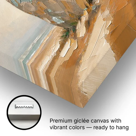 Taupe Abstract Weathered Standing Stone - Canvas Wall Art - Gallery Wrap Corner
