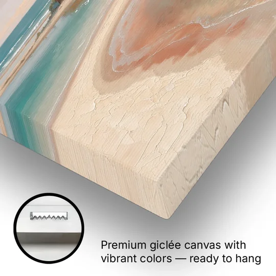 Teal Lagoon Sandbar for a Spa Like Bedroom - Canvas Wall Art - Gallery Wrap Corner