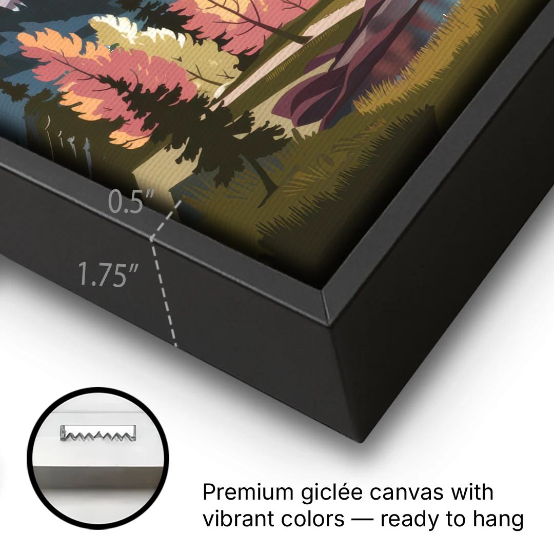 Telluride Alpine Landscape - Black Framed Canvas Wall Art - Gallery Wrap Corner