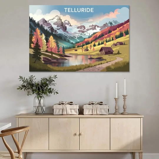 Telluride Alpine Landscape - Canvas Wall Art - Coffee Table - 60x40