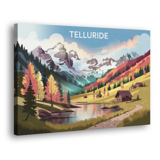 Telluride Alpine Landscape - Canvas Wall Art - Side