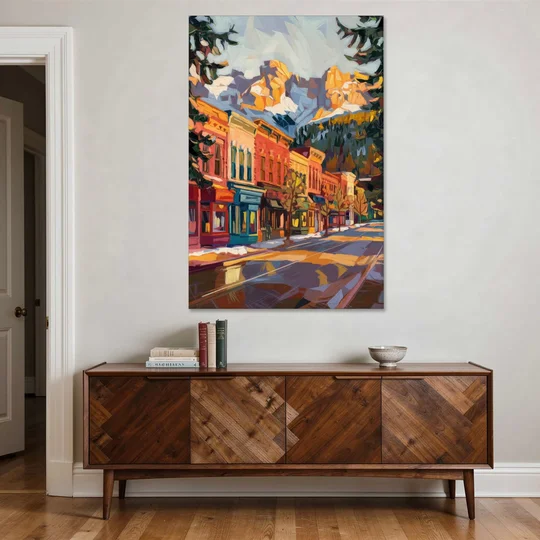 Telluride Downtown Charm - Canvas Wall Art - Coffee Table - 40x60