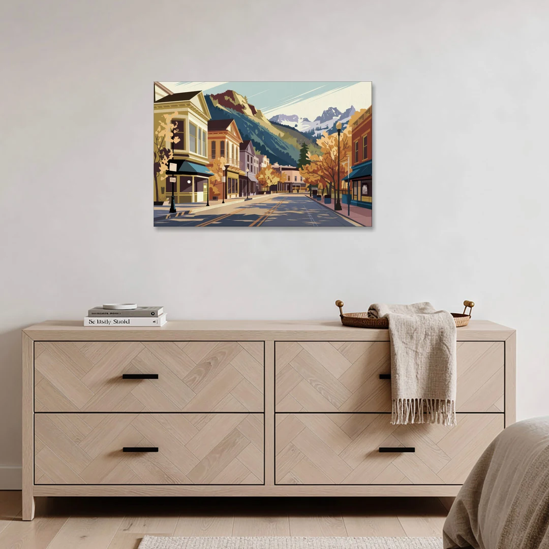 Telluride Historic Main Street - Canvas Wall Art - Coffee Table - 36x24