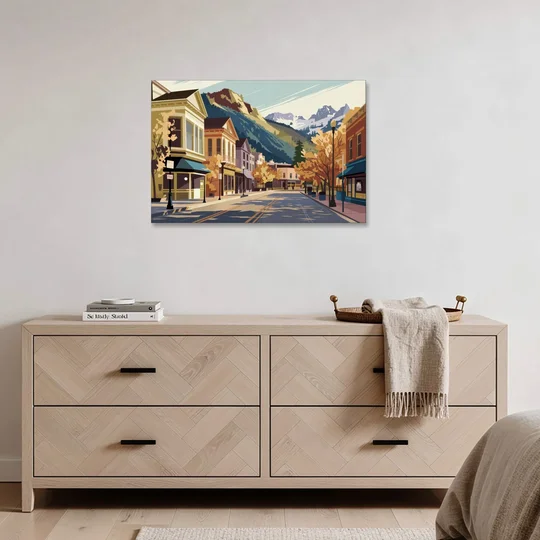 Telluride Historic Main Street - Canvas Wall Art - Coffee Table - 36x24