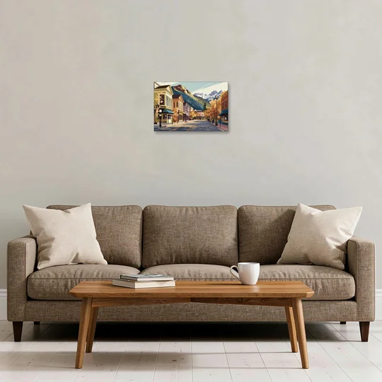 Telluride Historic Main Street - Canvas Wall Art - Sofa - 18x12