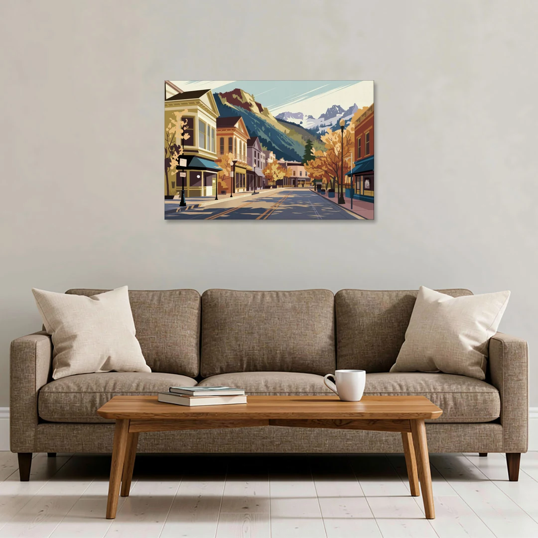 Telluride Historic Main Street - Canvas Wall Art - Sofa - 36x24