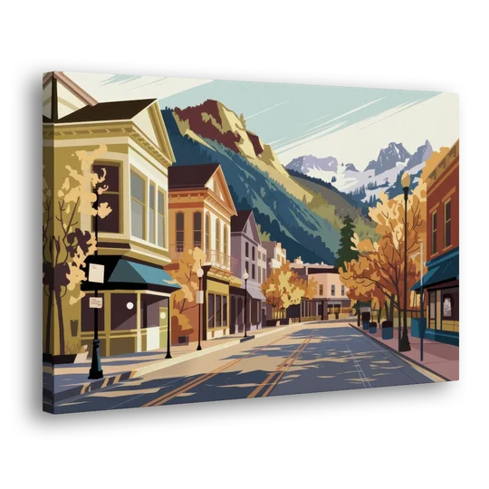 Telluride Historic Main Street - Canvas Wall Art - Side