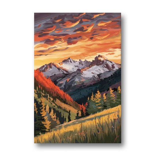 Telluride Mountain Sunset - Canvas Wall Art - Front