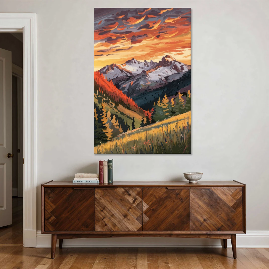 Telluride Mountain Sunset - Canvas Wall Art - Coffee Table - 40x60