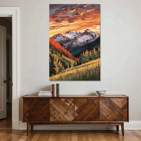 Telluride Mountain Sunset - Canvas Wall Art - Coffee Table - 40x60